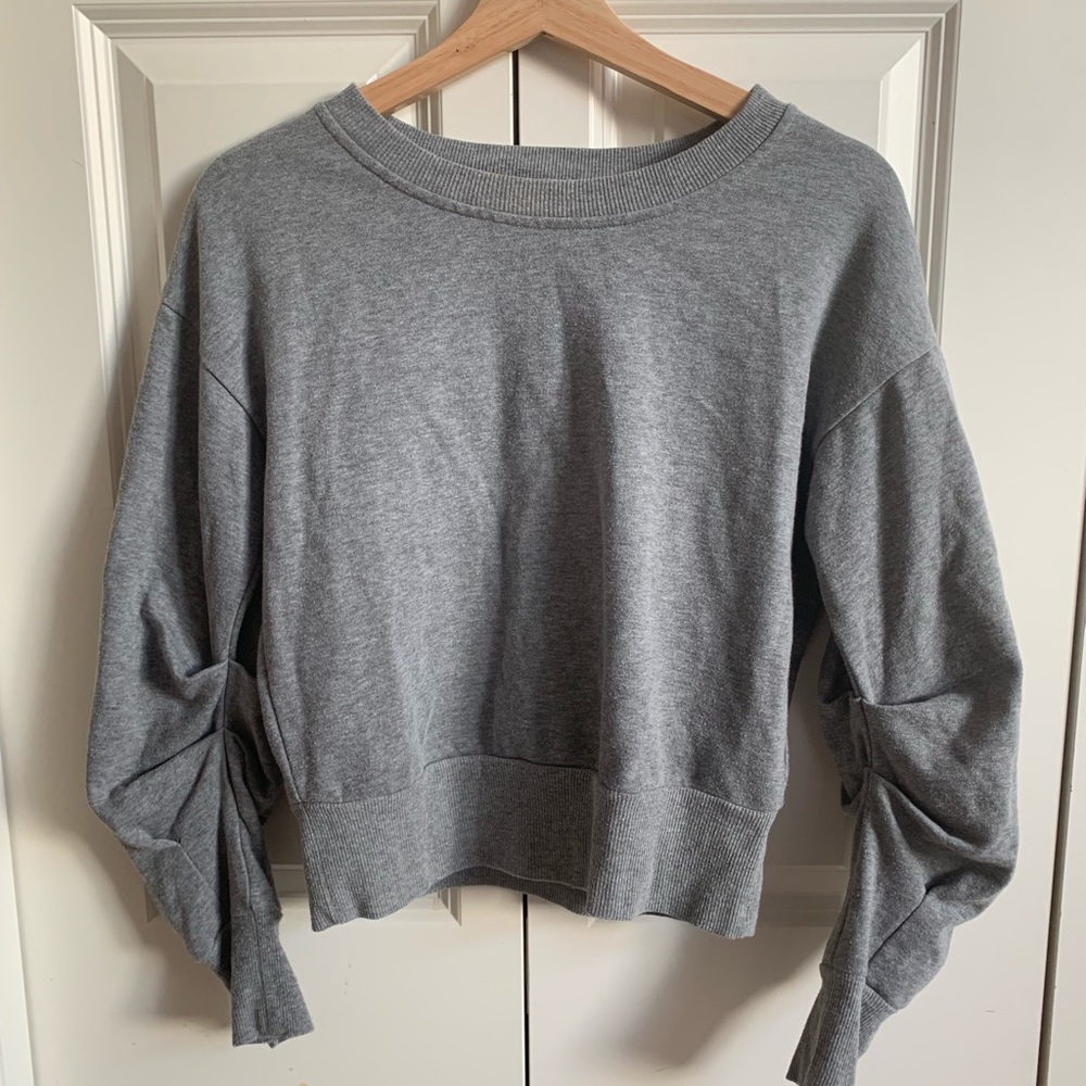 Ruched Sleeve Sweater